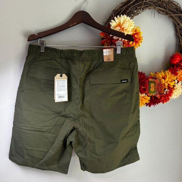 prAna Men's Double Peak E-Waist XTRA-LARGE 8"L Hiking Short in Cargo Green - Picture 5 of 7